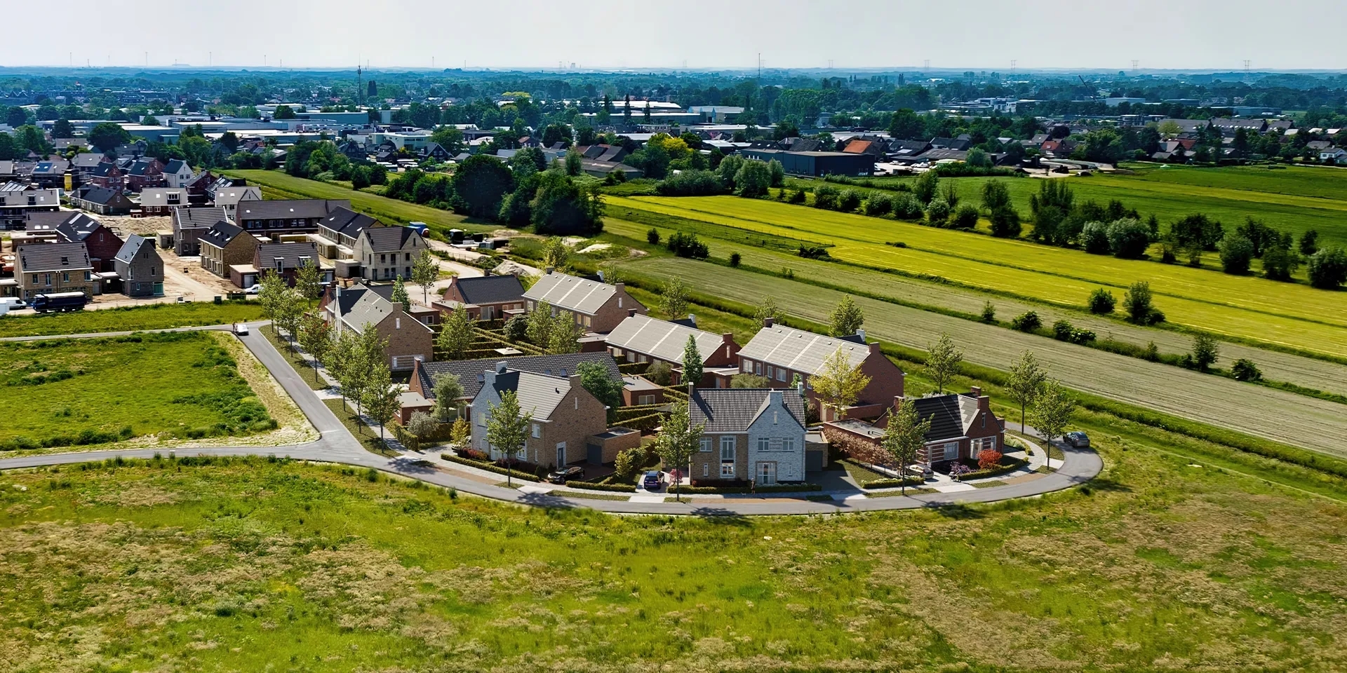 Vogelvlucht impressie van project Lommerrijk